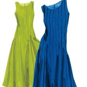 J. Peterman Royal Blue Mid-Calf Sleeveless Dress